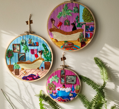 Handmade embroidery art